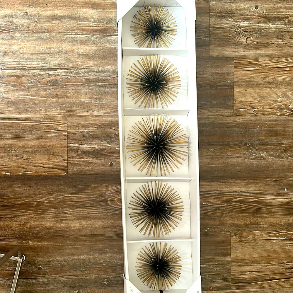 Gold and black wall decor